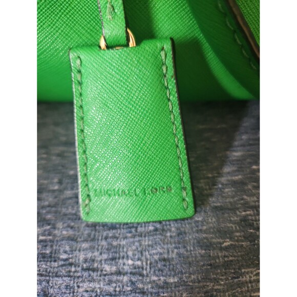 Michael Kors Green Leather Hamilton Satchel Shoulder Bag - Picture 4 of 12